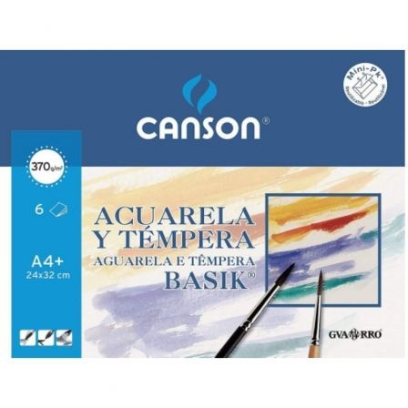 Canson Minipack Basik Papel para Acuarela y Témpera A4+ 370g